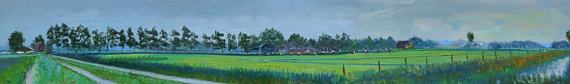 Gertjan ScholteAlbers, Munsterweg, 30 x 200 cm, olieverf op doek