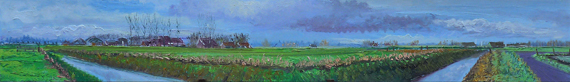 Gertjan ScholteAlbers, bij Feerwerd, 30 x 200 cm, olieverf op doek