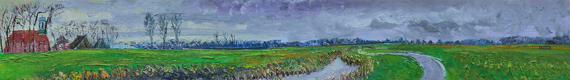 Gertjan ScholteAlbers, bij Fransum, 30 x 200 cm, olieverf op doek