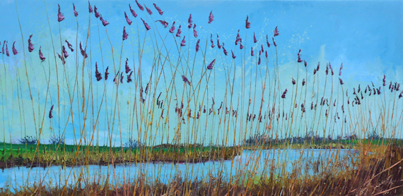 Gertjan ScholteAlbers, groot riet, 100 x 200 cm, olieverf op doek