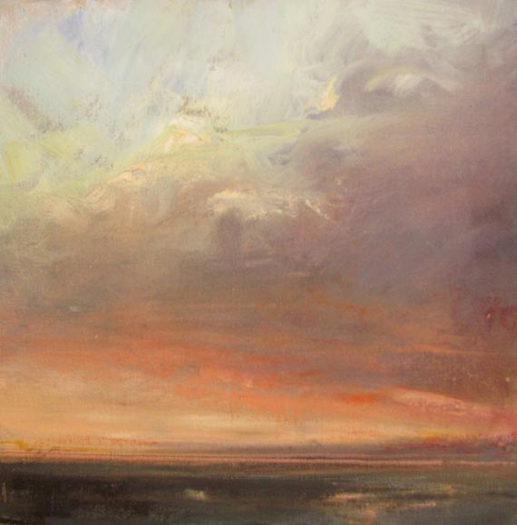 Aly vd Wal, Ameland in zicht, 30 x 30 cm, olieverf op doek