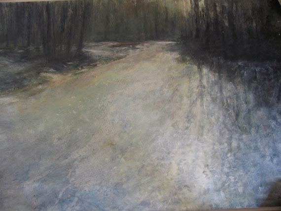 Aly vd Wal, Noorderplantsoen Groningen, 40 x 60 cm, eitempera op paneel