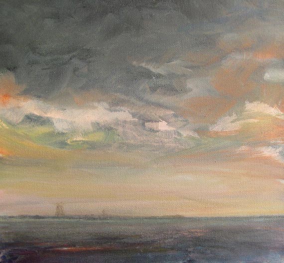 Aly vd Wal, Rottumerplaat, 30 x 30 cm, olieverf op doek
